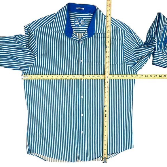 Bugatchi Shirt Set/2 Stripes & Houndstooth Buttons Down Long Sleeve Flip Cuff L - Picture 12 of 15